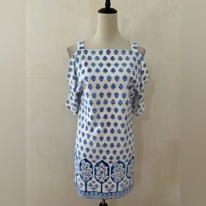 JUDE CONNALLY Summer Foulard Cold Shoulder Printed Dress NWT Size XSmall